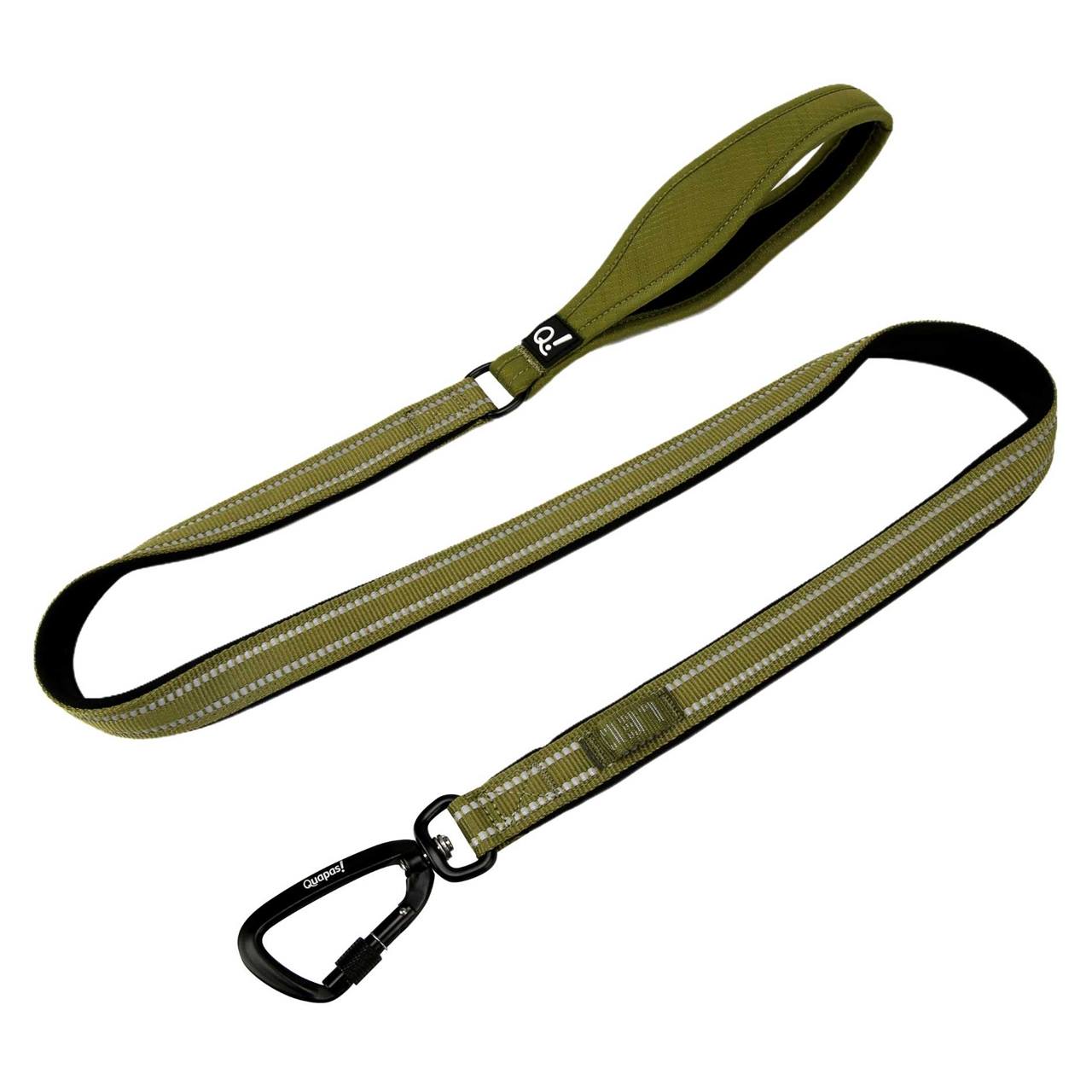 QUAPAS! Reflective padded leash 20mmx120cm Green