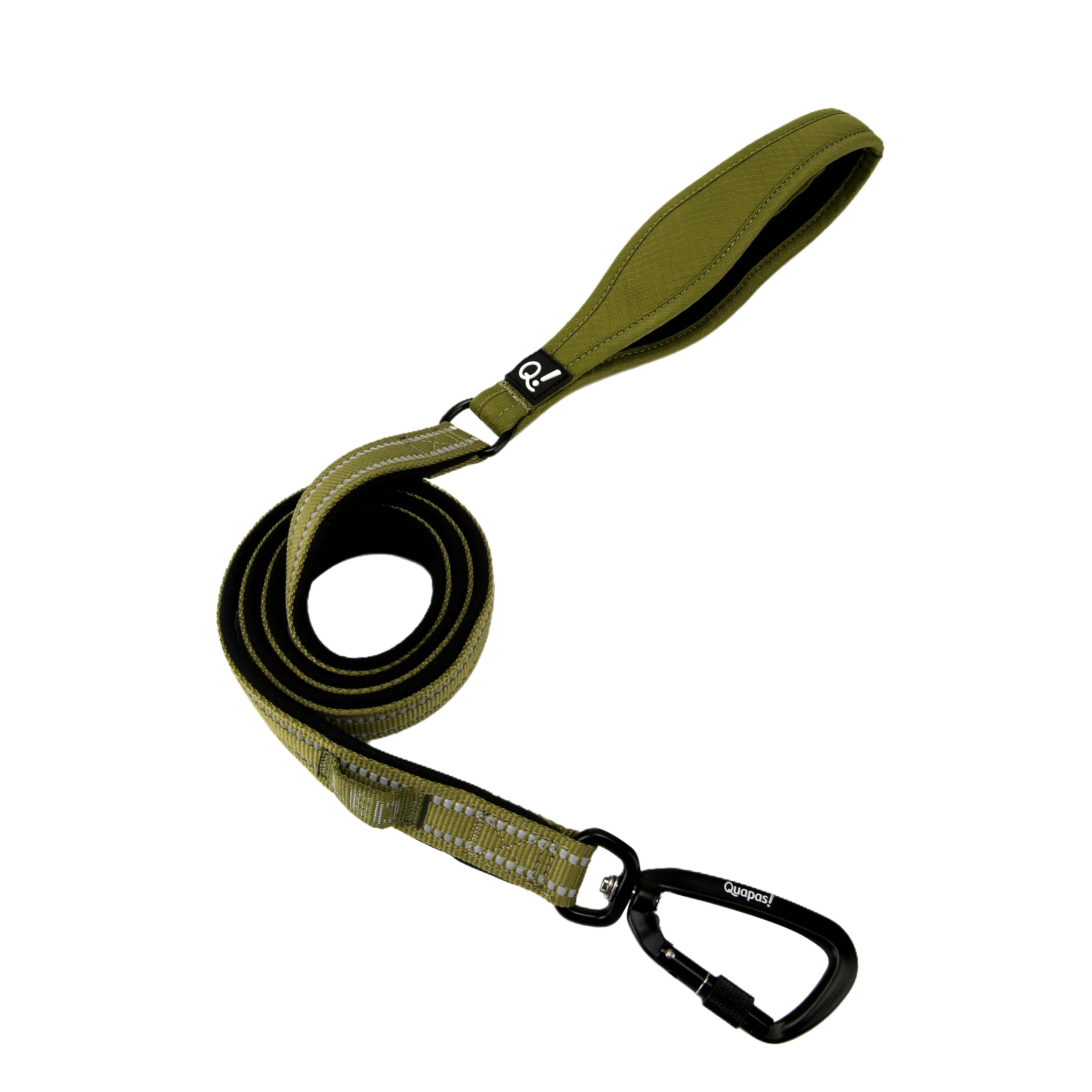 QUAPAS! Reflective padded leash 20mmx120cm Green