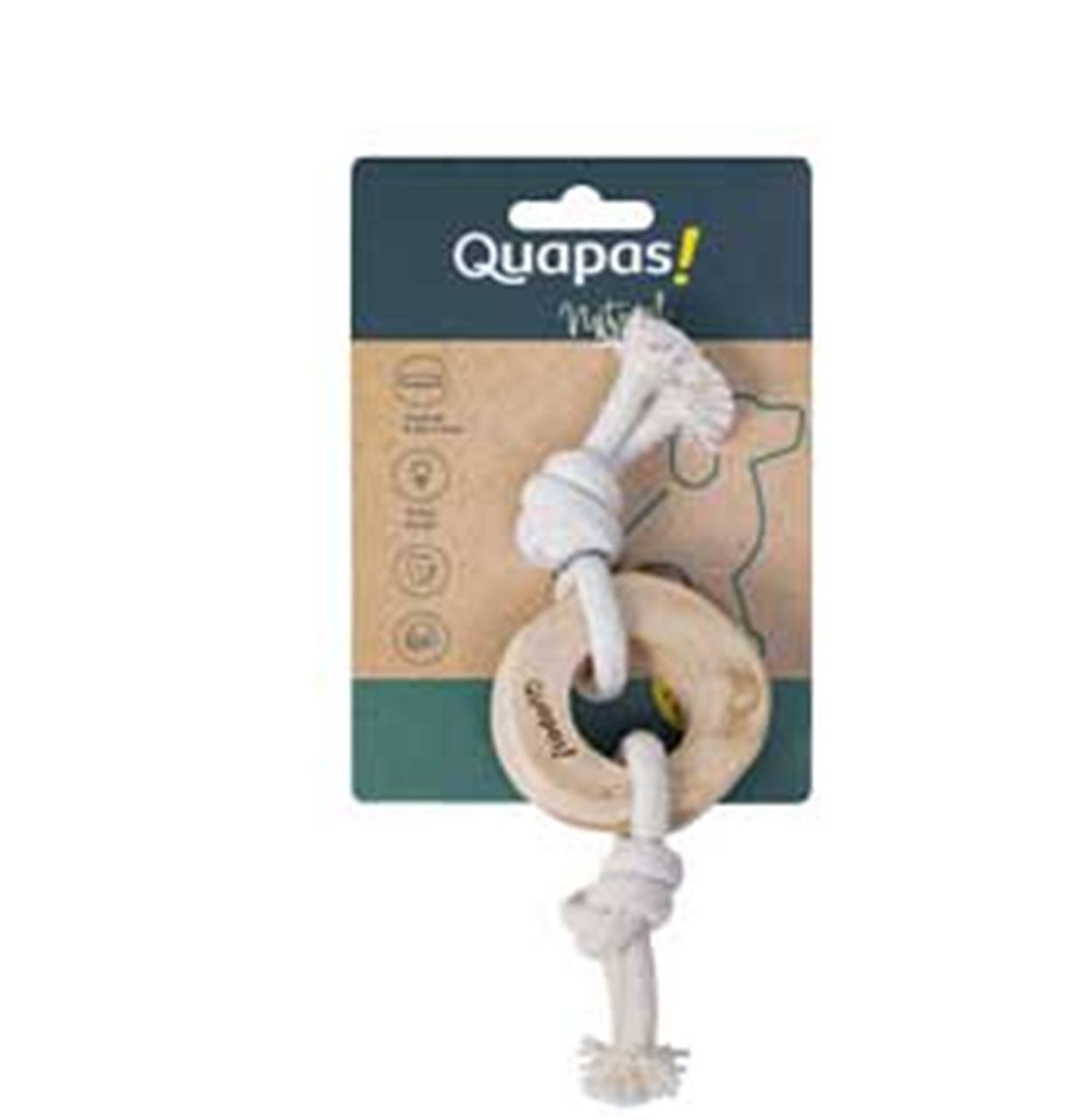 Quapas! Hondenspeelgoed Coffeewood Geknoopte trekring 25x5cm