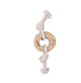 Quapas! Hondenspeelgoed Coffeewood Geknoopte trekring 25x5cm