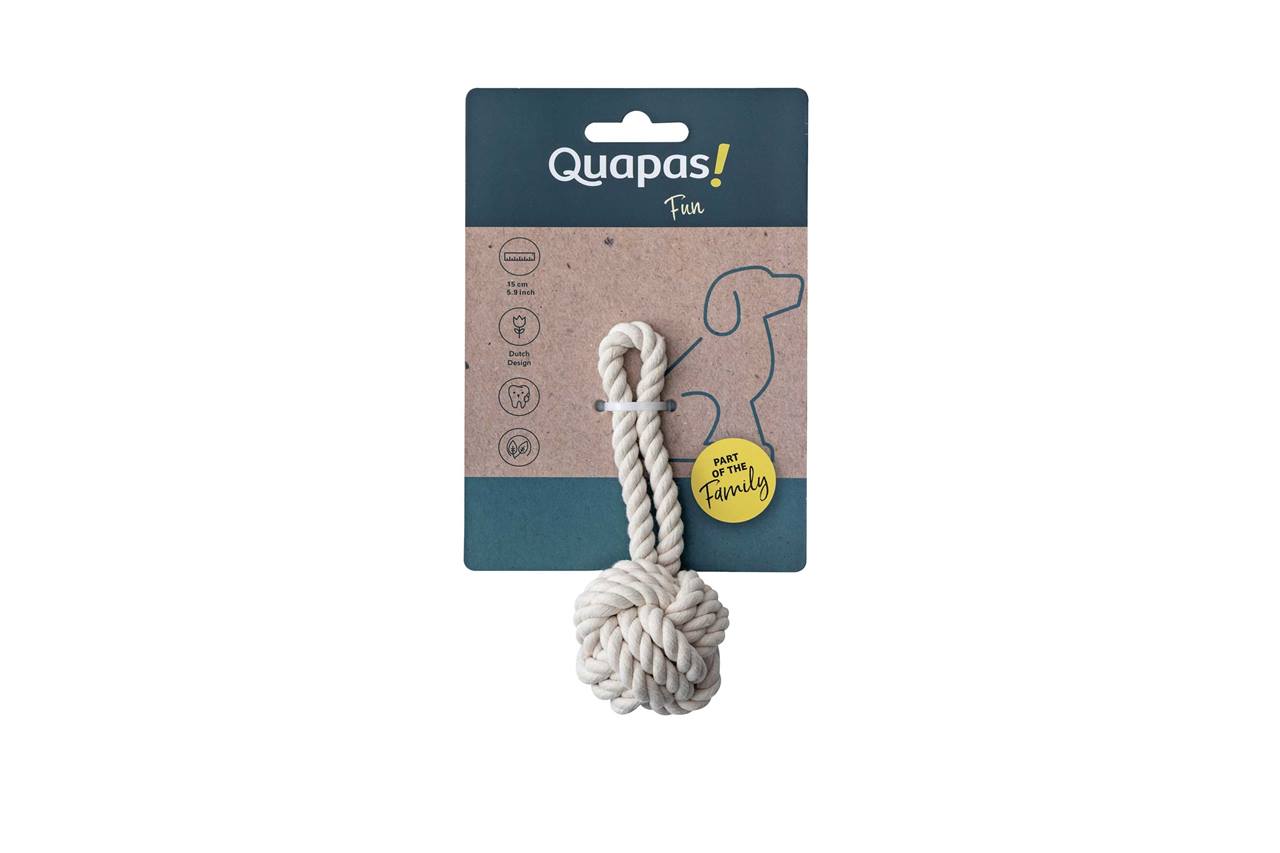 Quapas! Hondenspeelgoed Touw M Bal 15cm naturel
