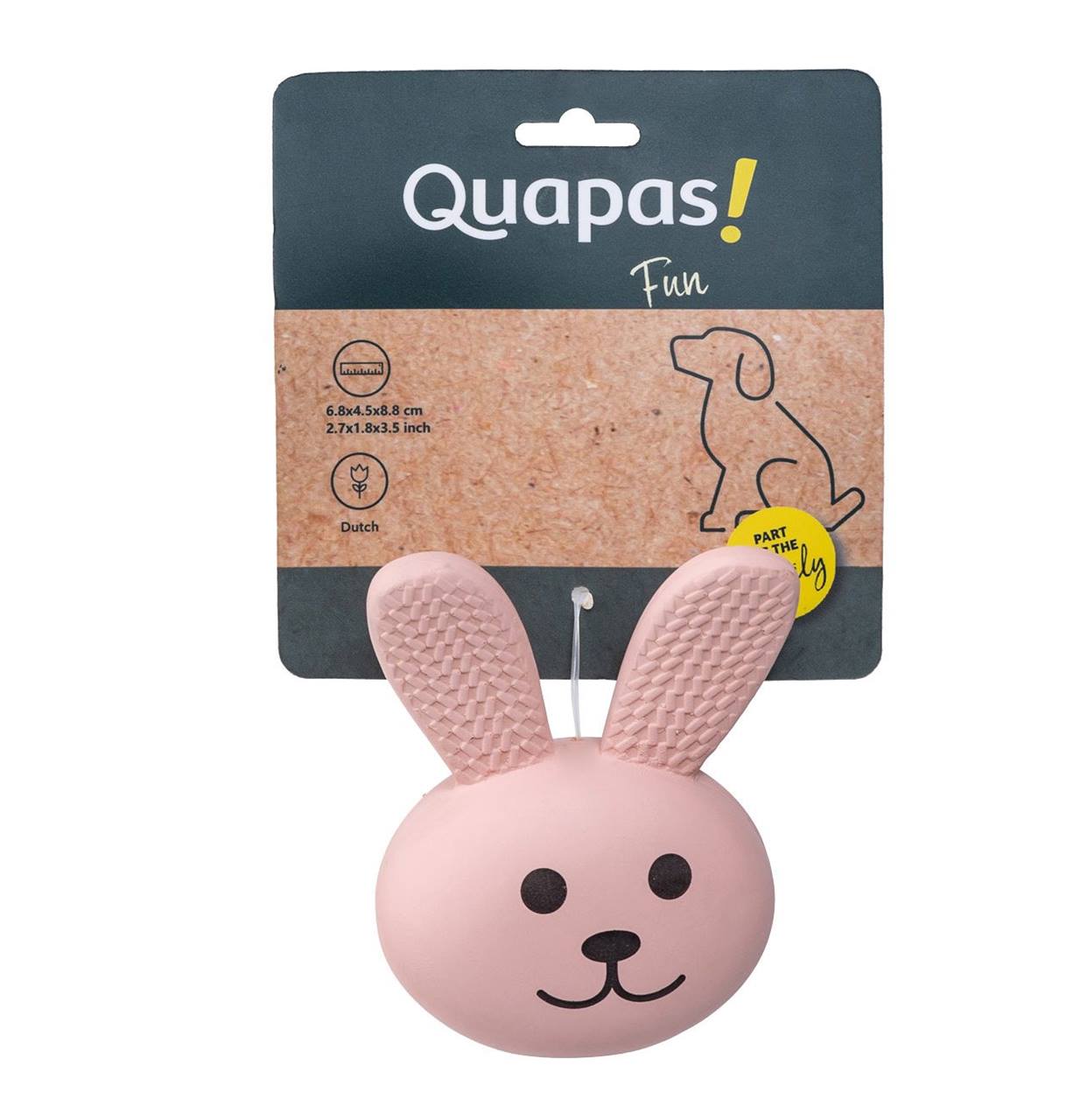 Quapas! Hondenspeelgoed Fun konijnenhoofd latex