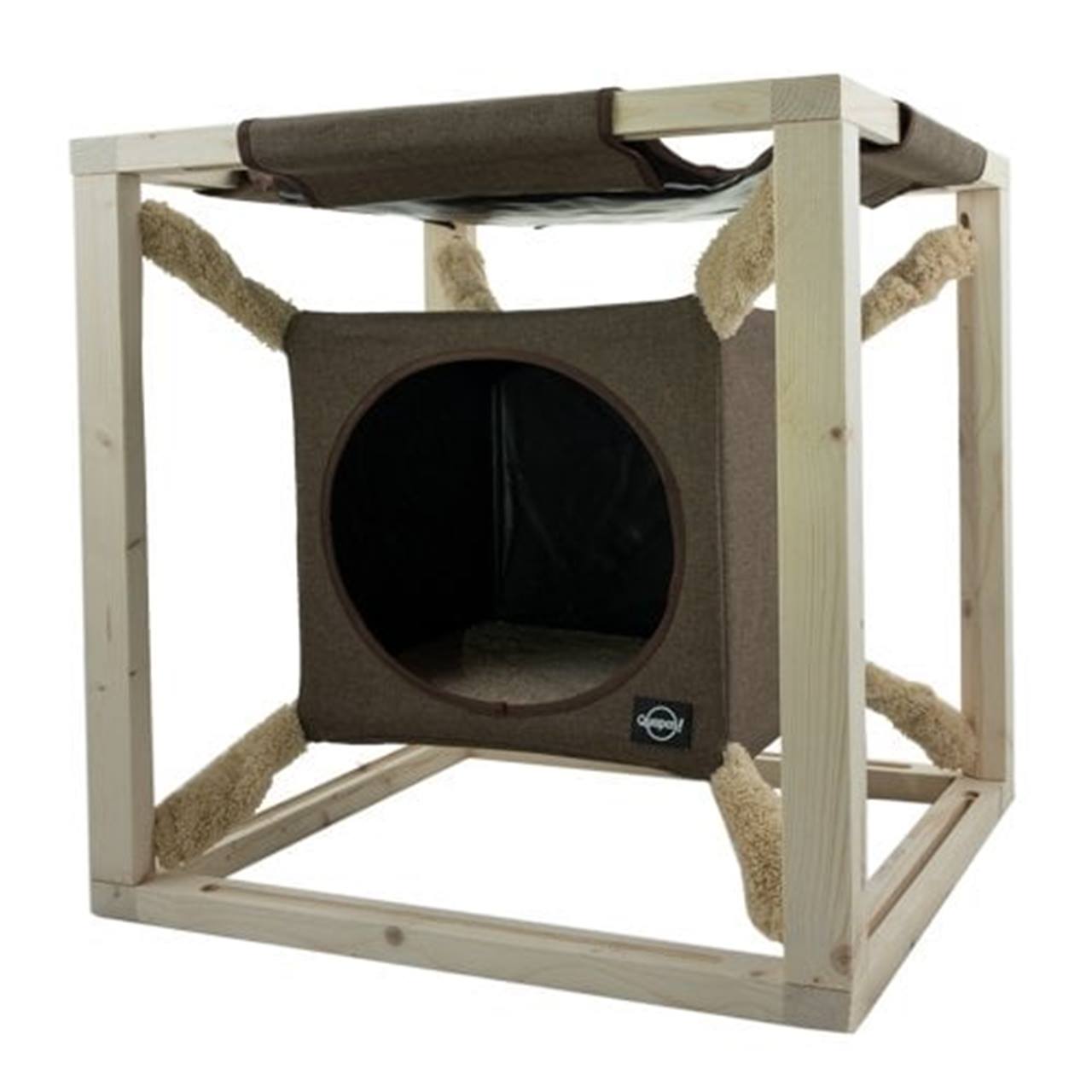 Quapas! Kattenkubus met Hangmat Olijf