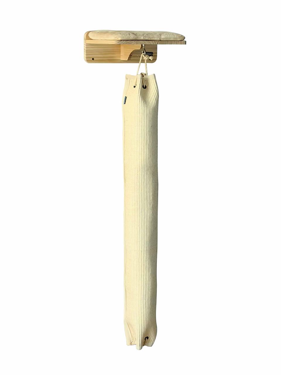 Quapas! Krabpaal klimzak aan de muur met kussen beige