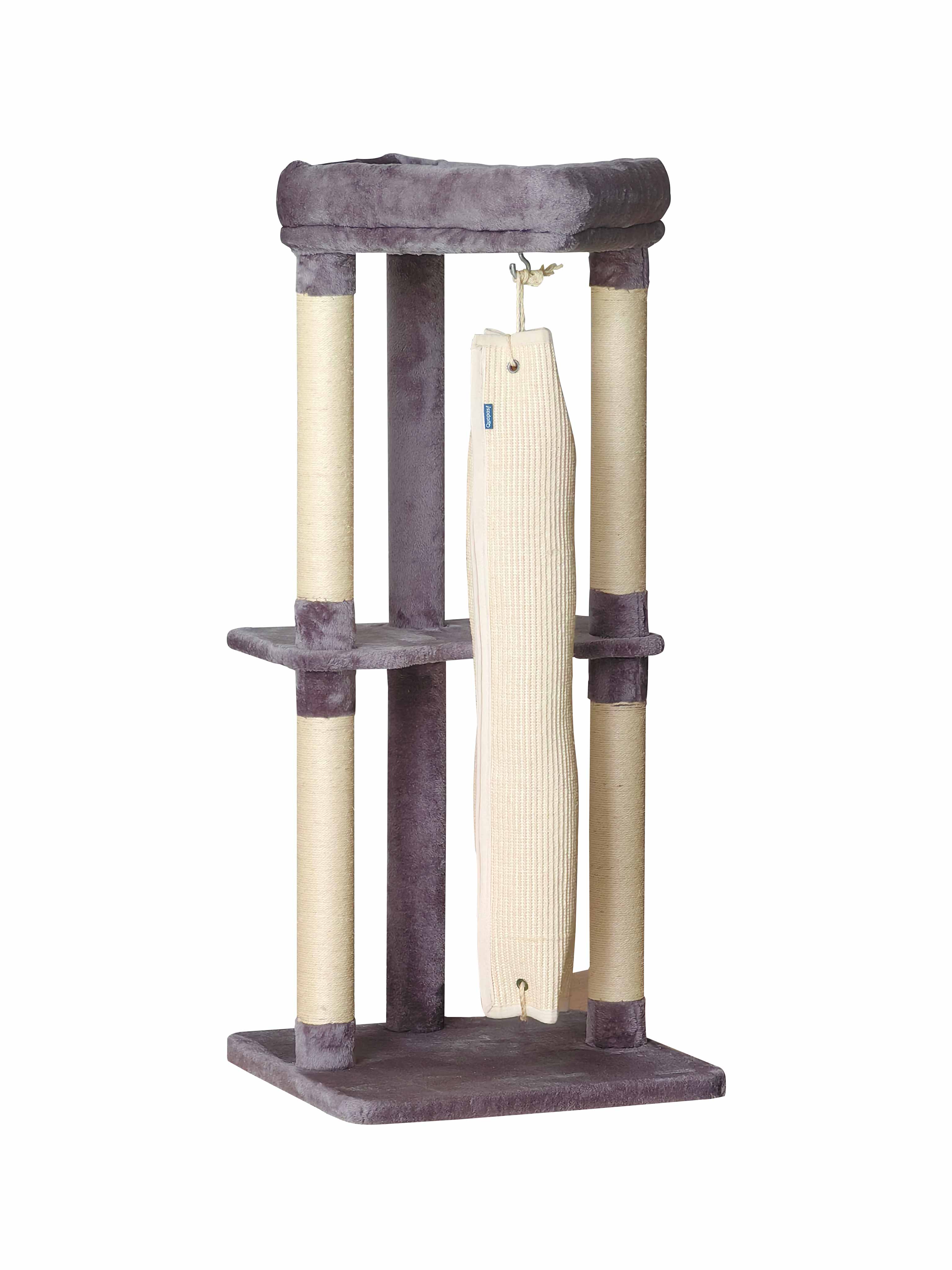 Quapas! Krabpaal 60*60*136 klimzak op paal grijs