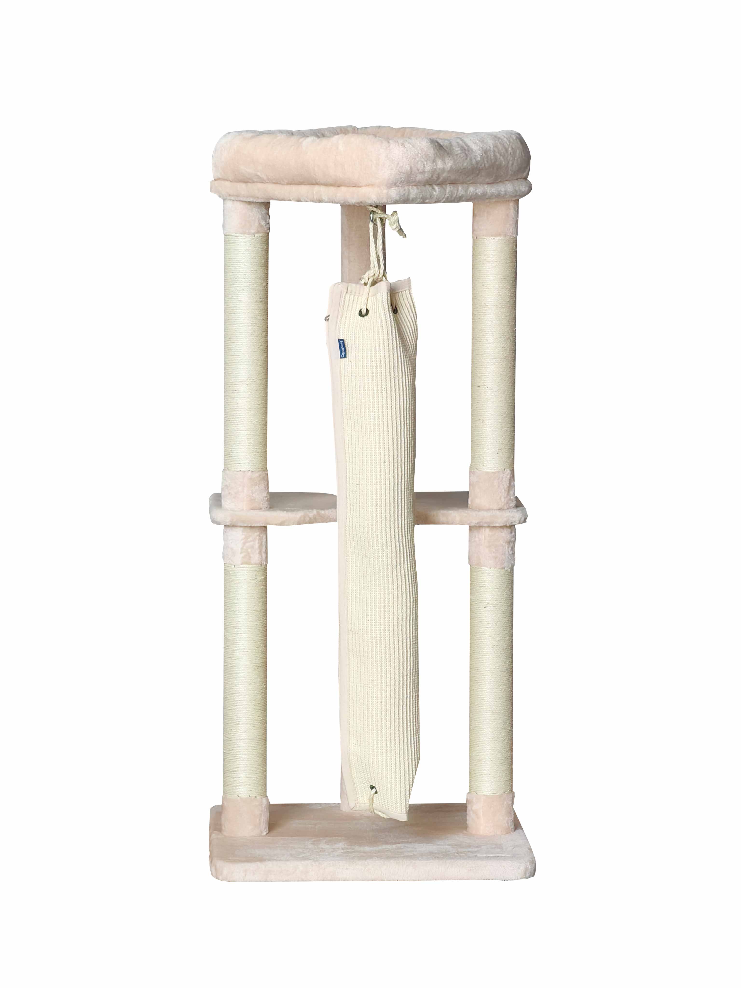 Quapas! Krabpaal 60*60*136 klimzak op paal beige