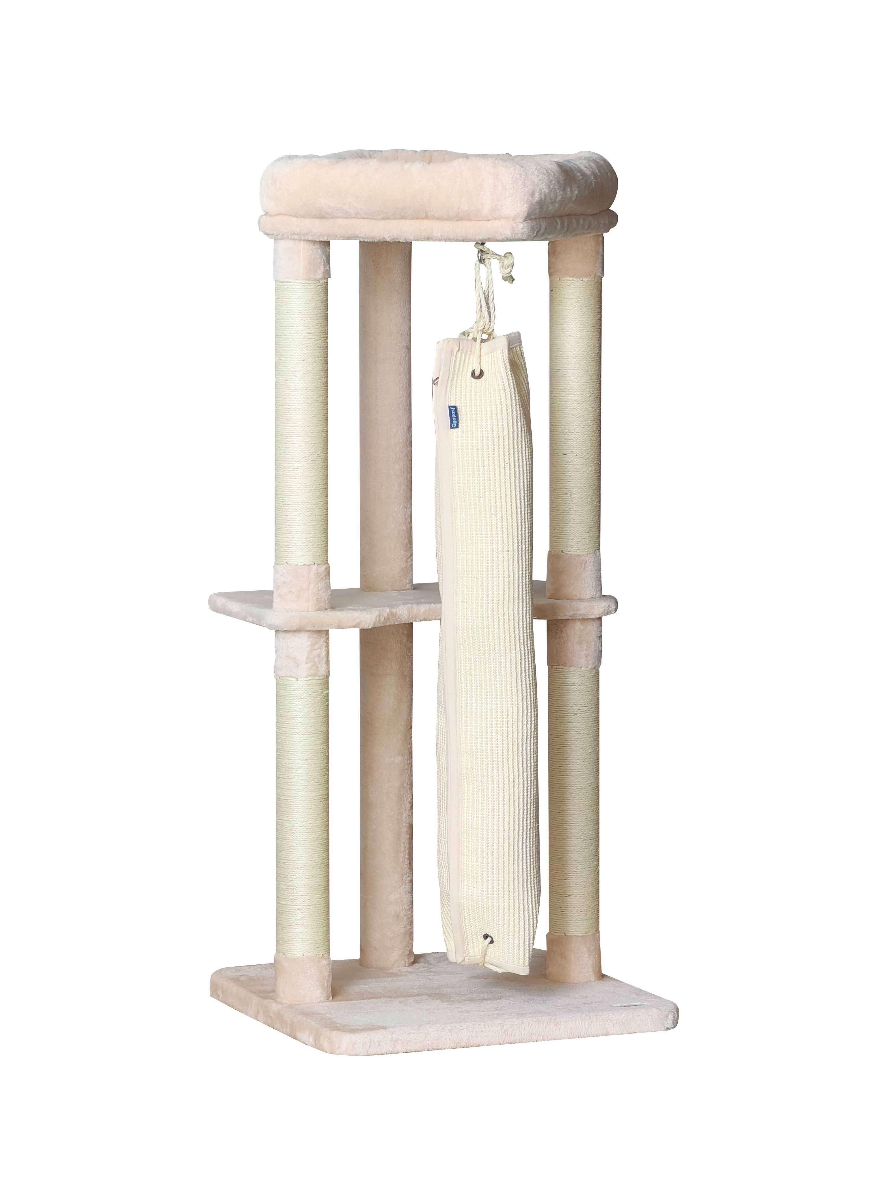 Quapas! Krabpaal 60*60*136 klimzak op paal beige
