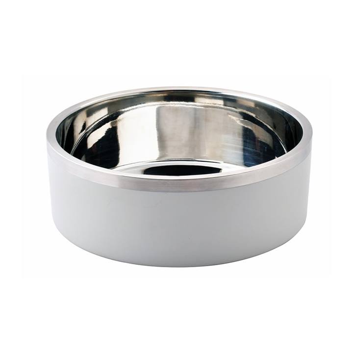 Quapas! Voerbak RVS Dubbelwandig Wit